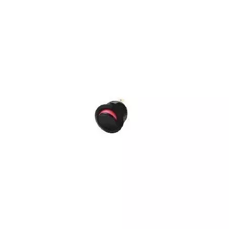 Mini Interrupteur à Bascule Encastrable Rond Noir repère rouge