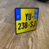 Plaque Moto Alu Jaune 16.5x16.5cm (Vespa)